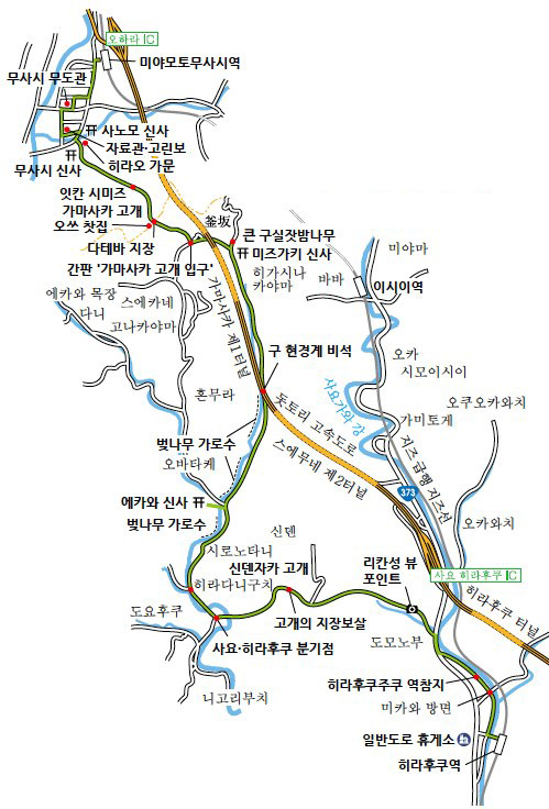 무사시의 마을에서 히라후쿠주쿠 역참지로